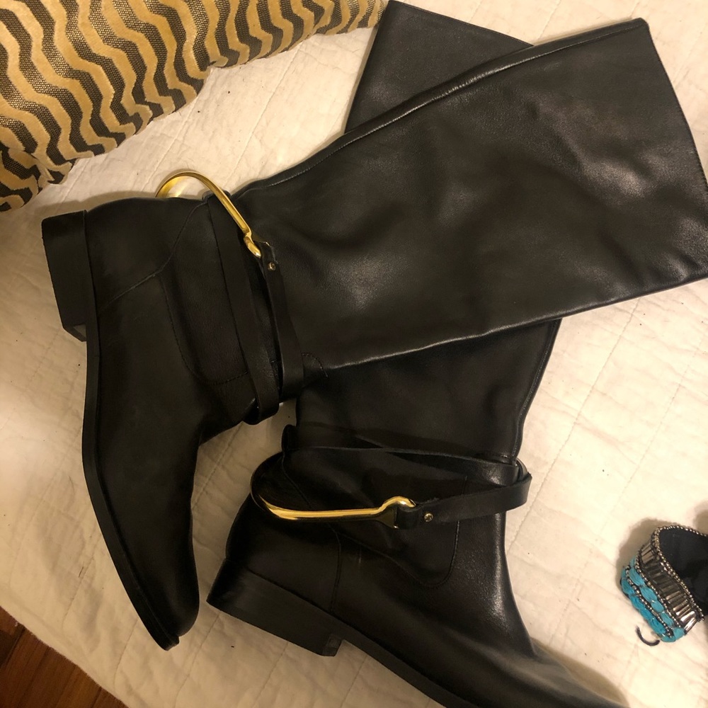 Ralph Lauren black leather riding boots